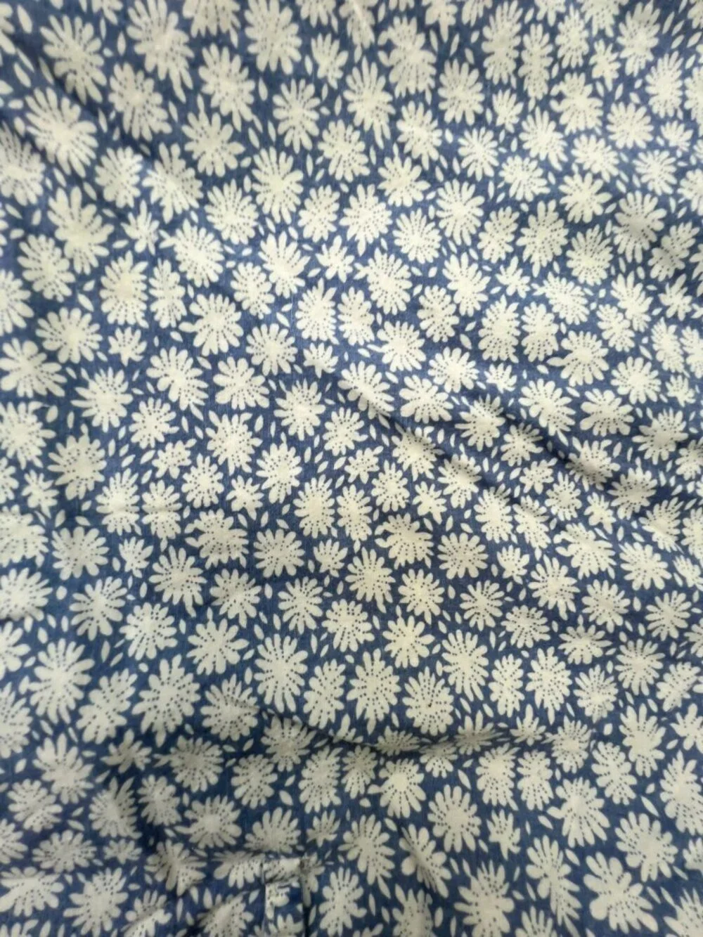 Vintage 100% Cotton Ruffle Trim Floral Print Reversible Quilted Pillow Shams